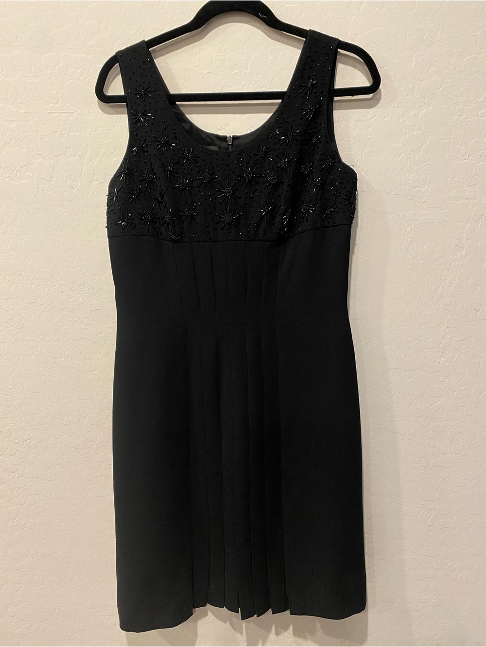 Marianna Black Beaded Sleeveless Dress